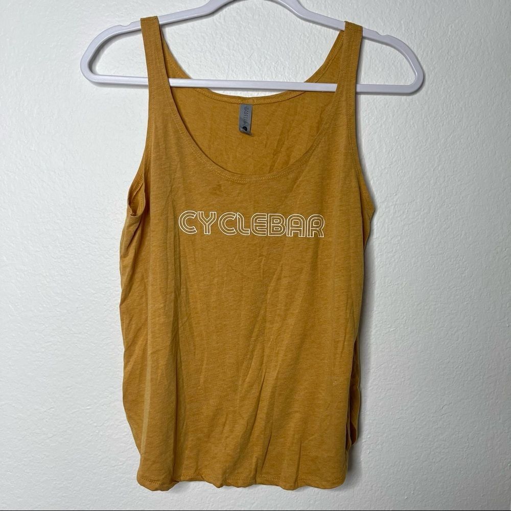 Cyclebar Mustard Yellow Logo Tank Size Large